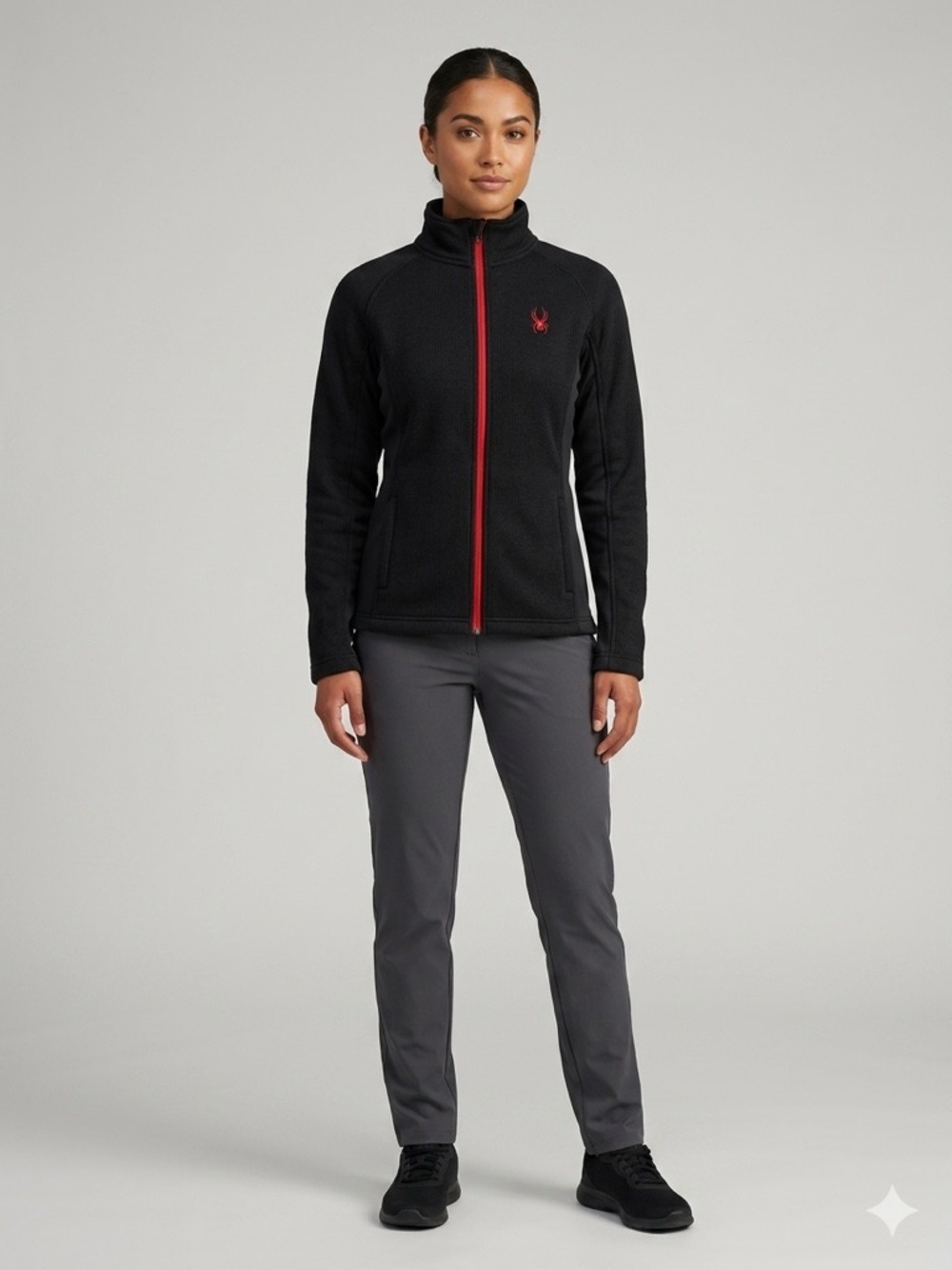Spyder Women’s Black Full Zip Waffle Knit Core Jacket - Small